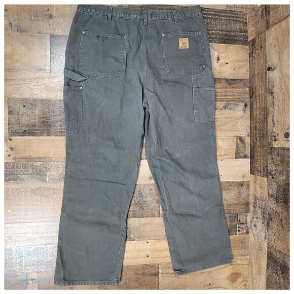Bear River Workwear Double Knee Carpenter Baggy Loose Gray Pants Mens 40x32 - Picture 6 of 12